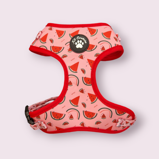 K9 COUTURE ADJUSTABLE NECK HARNESS - WATERMELON PINK